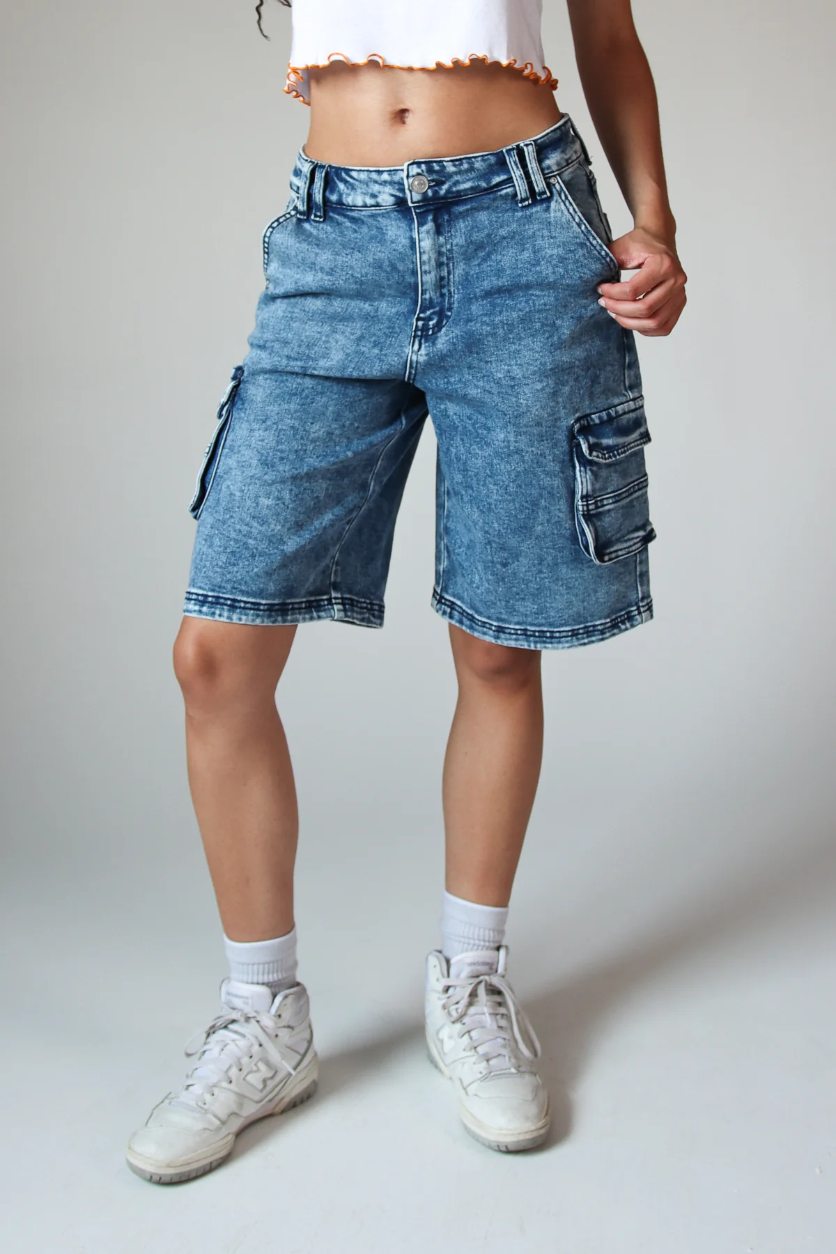 Acid Wash Cargo Jorts - Image 3