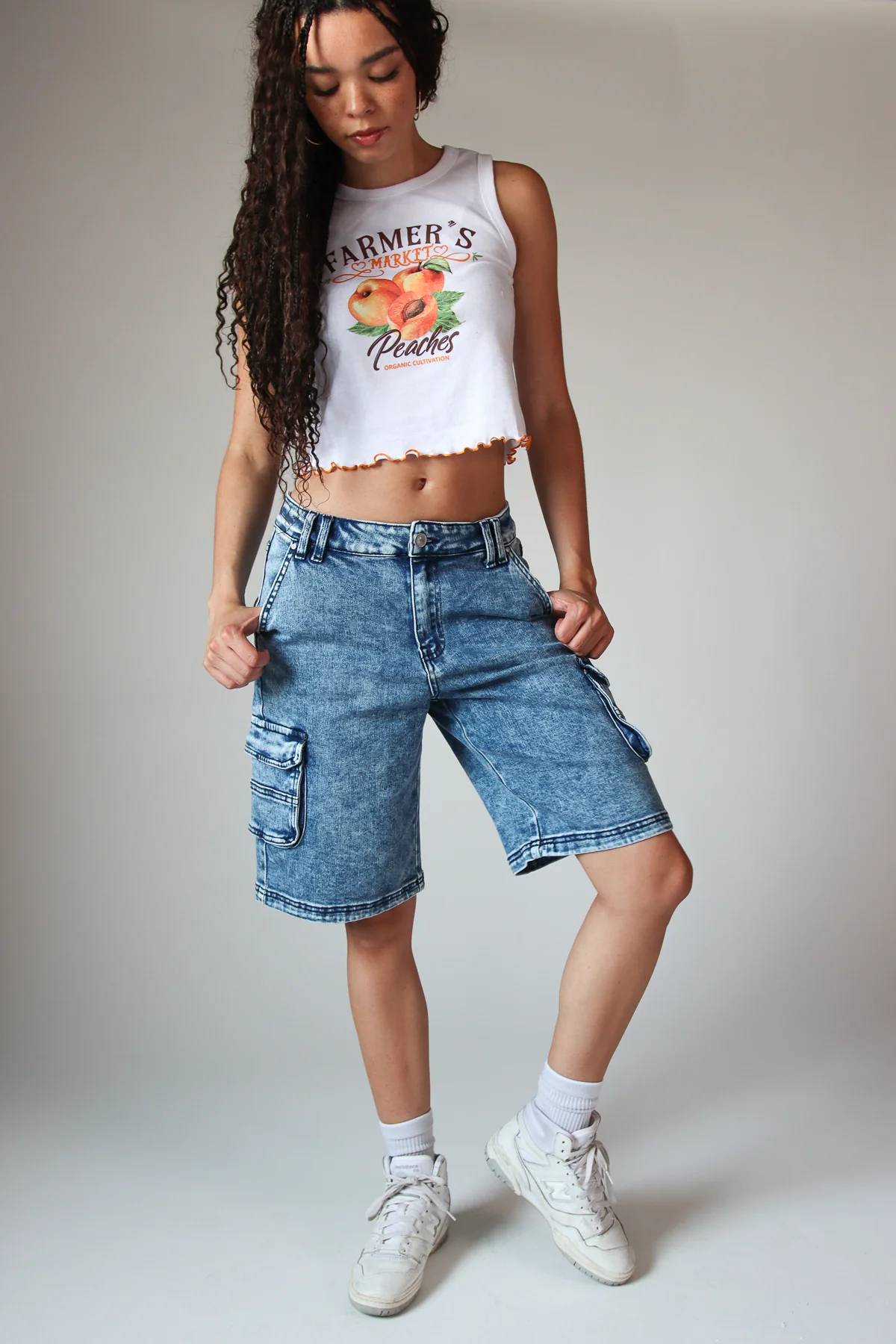 Acid Wash Cargo Jorts - Image 4