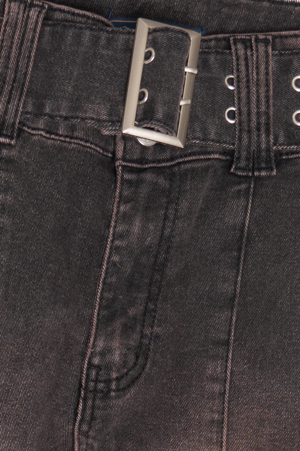 Belted Flare Grunge Wash Jeans - Image 24