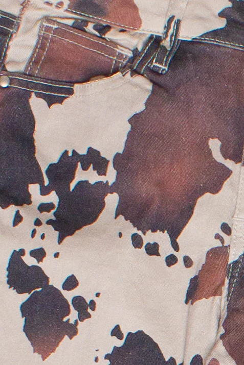 Brown Cow Print Flare Jeans - Image 7