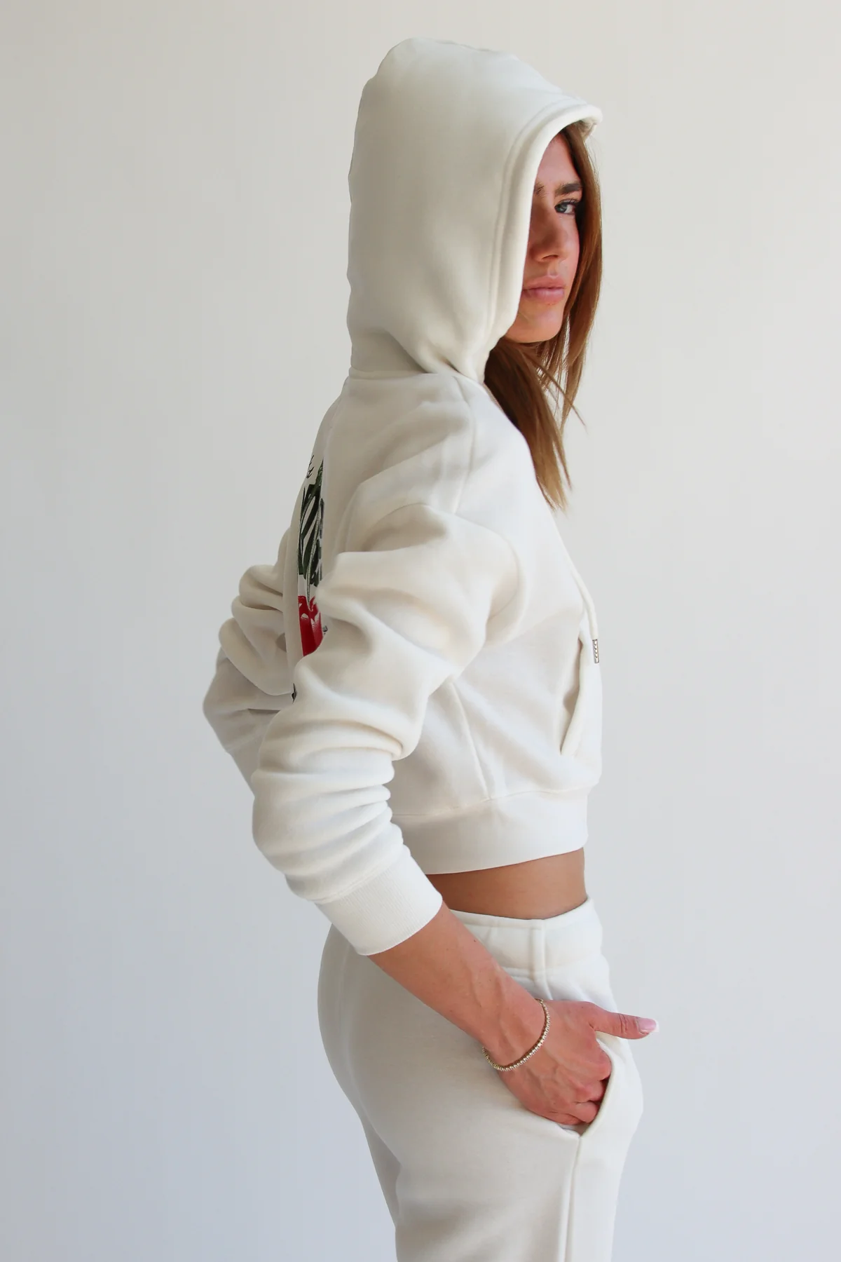 Cherries Cropped Zip-Up Sweatshirt - Image 7