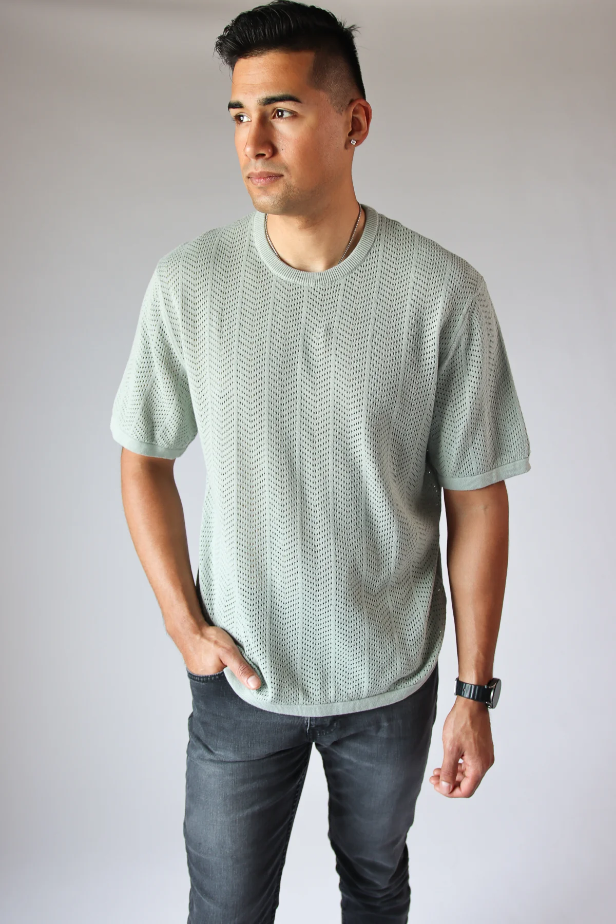 Chevron Open Weave Tee - Image 3