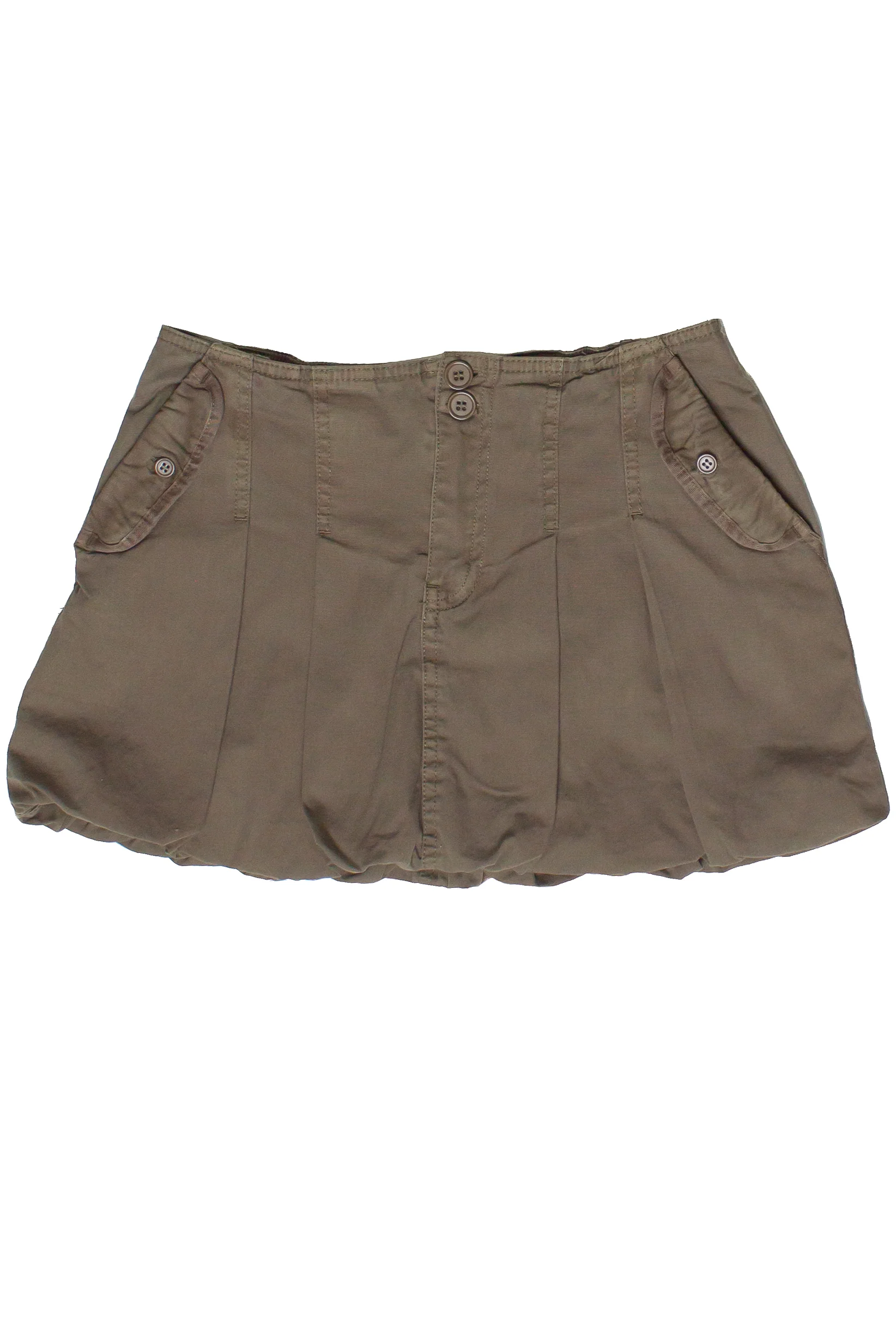 Cotton Twill Bubble Hem Mini Skirt - Image 5