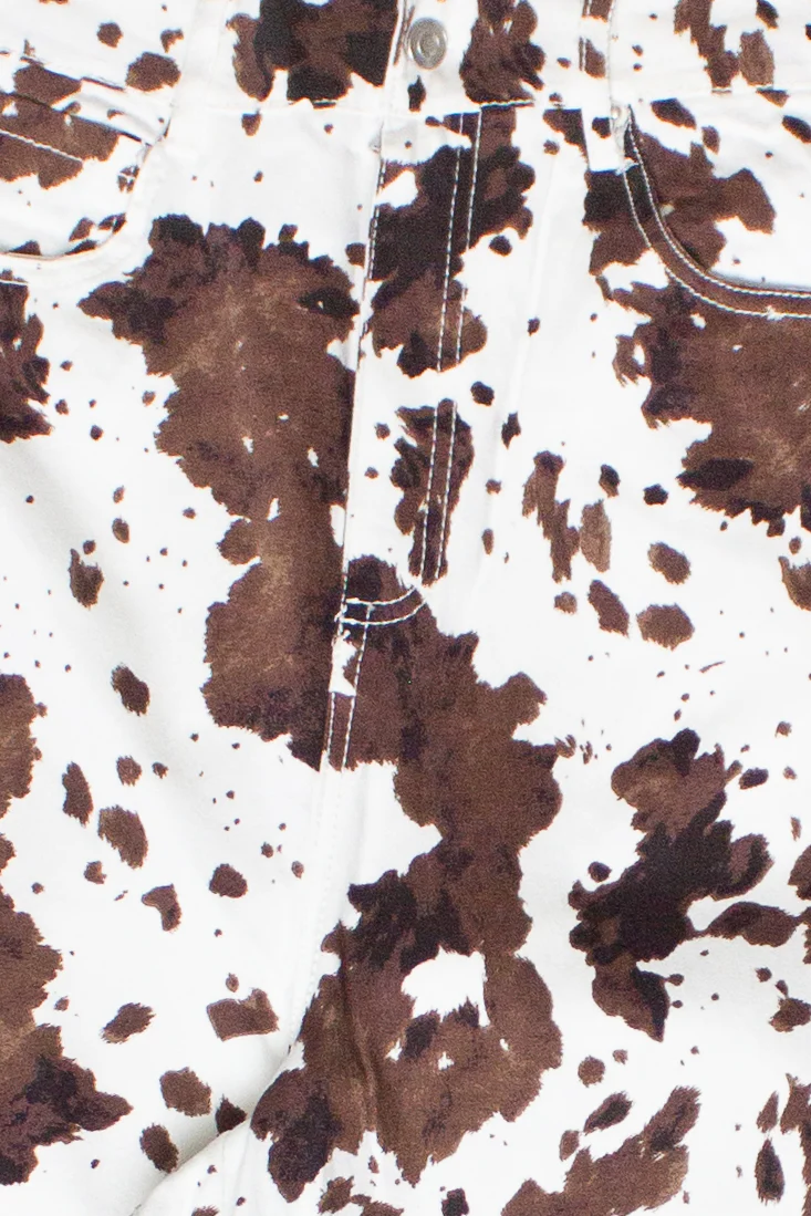 Cow Print Barrel Leg Jeans - Image 6