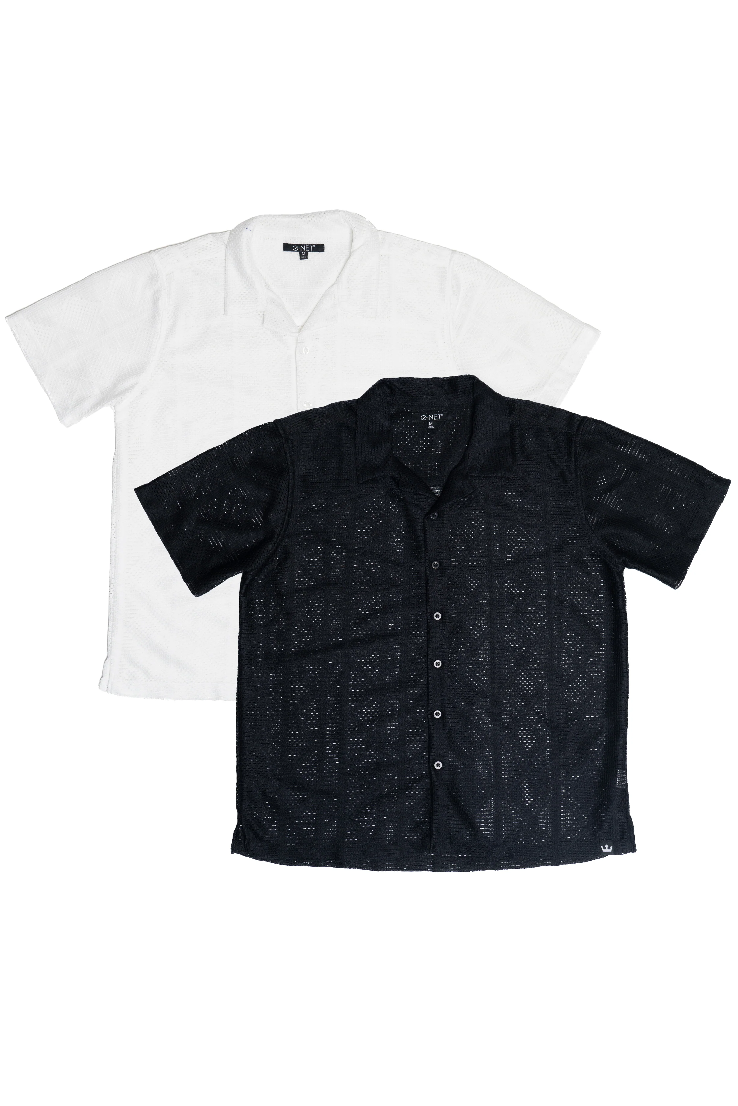 Diamond Open Weave Button Up Shirt - Image 3