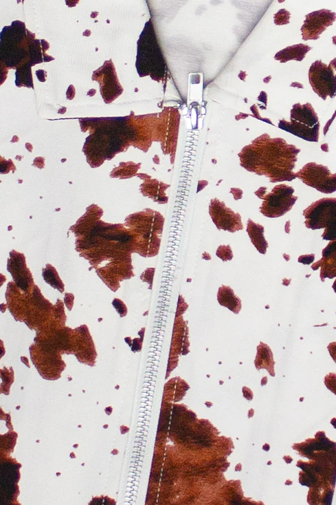 Double Zipper Cow Print Vest - Image 5