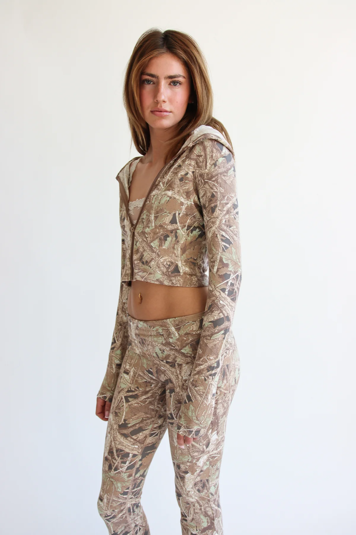 Fleece Lined Woodland Camo Zip Up Hoodie - Image 5