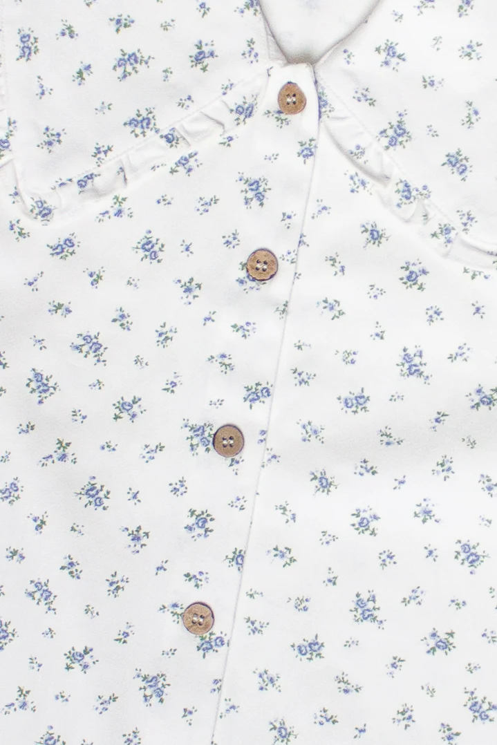 Floral Peter Pan Collar Denim Dress - Image 12