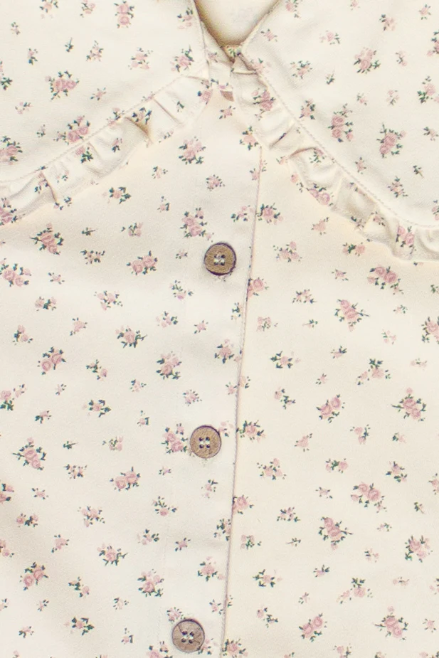 Floral Peter Pan Collar Denim Dress - Image 15