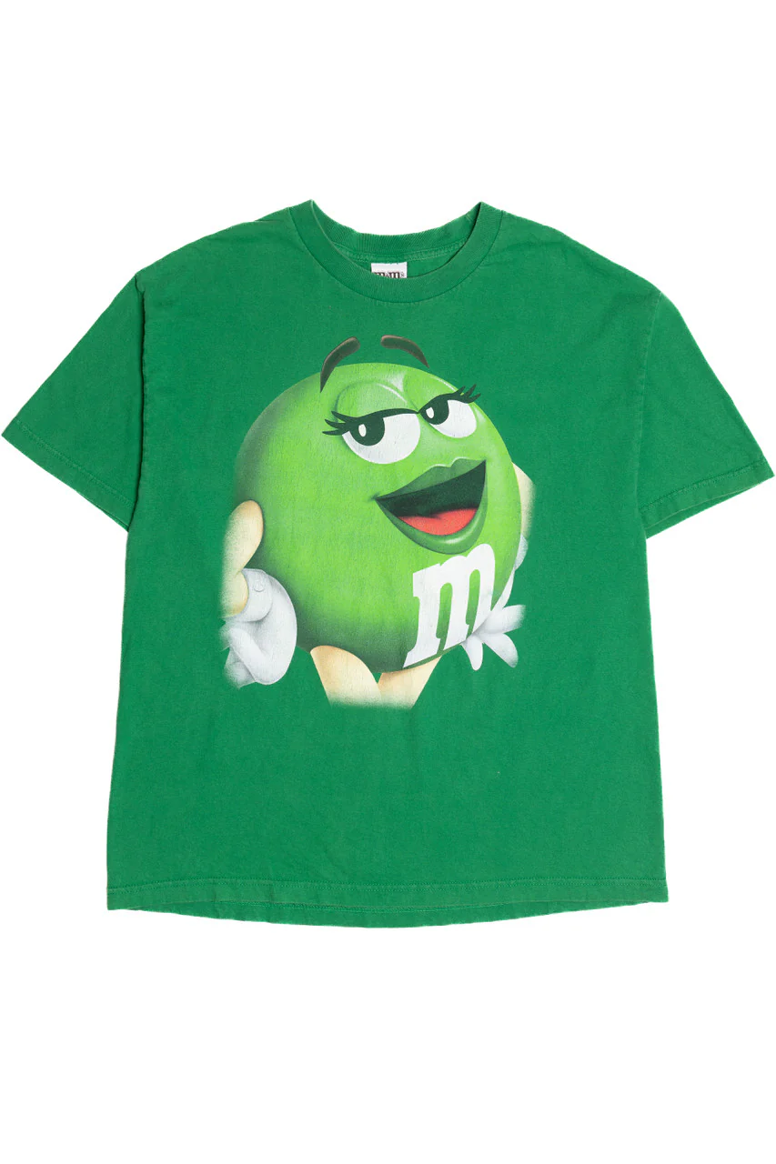 Green M&M Big Face M&Ms Brand T-Shirt - Image 3