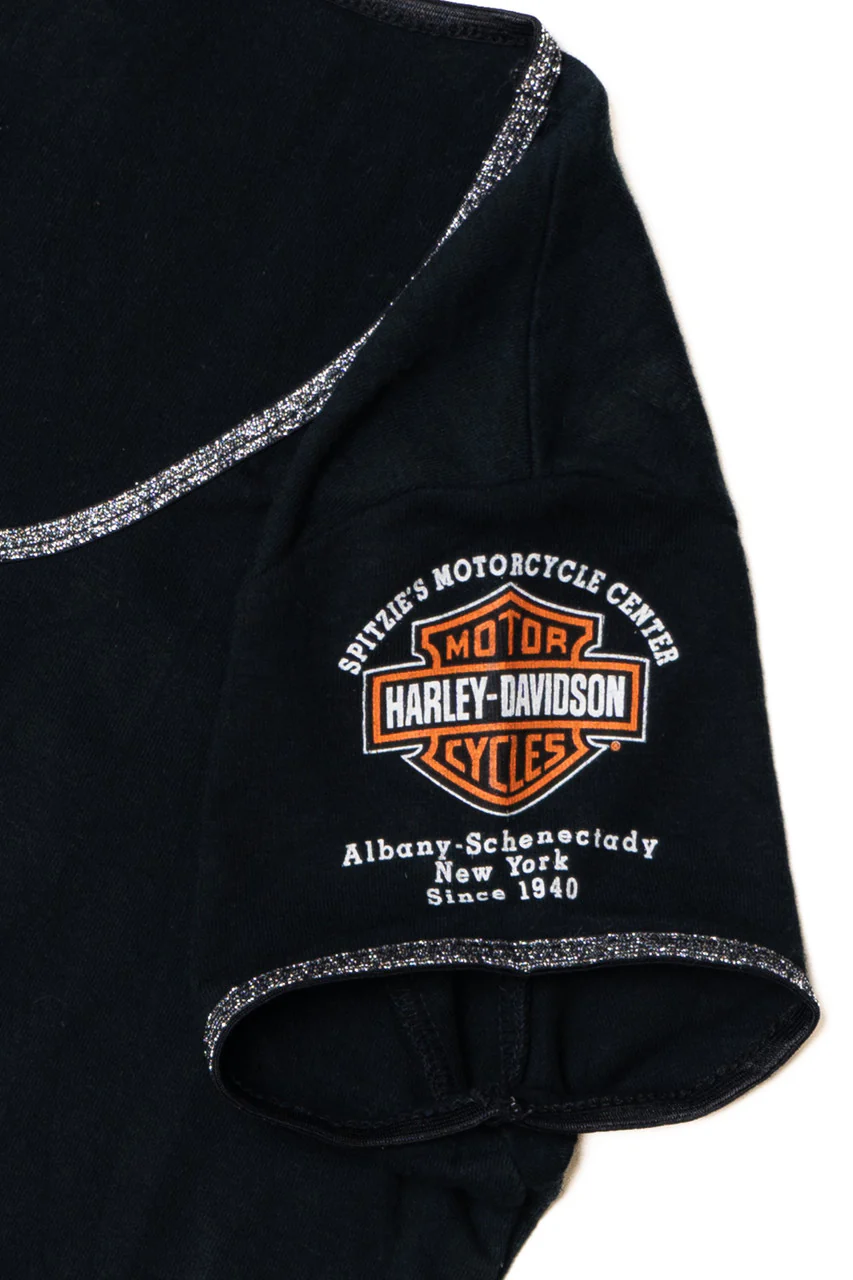 Harley Davidson Bedazzled Eagle Metallic Trim T-Shirt - Image 3