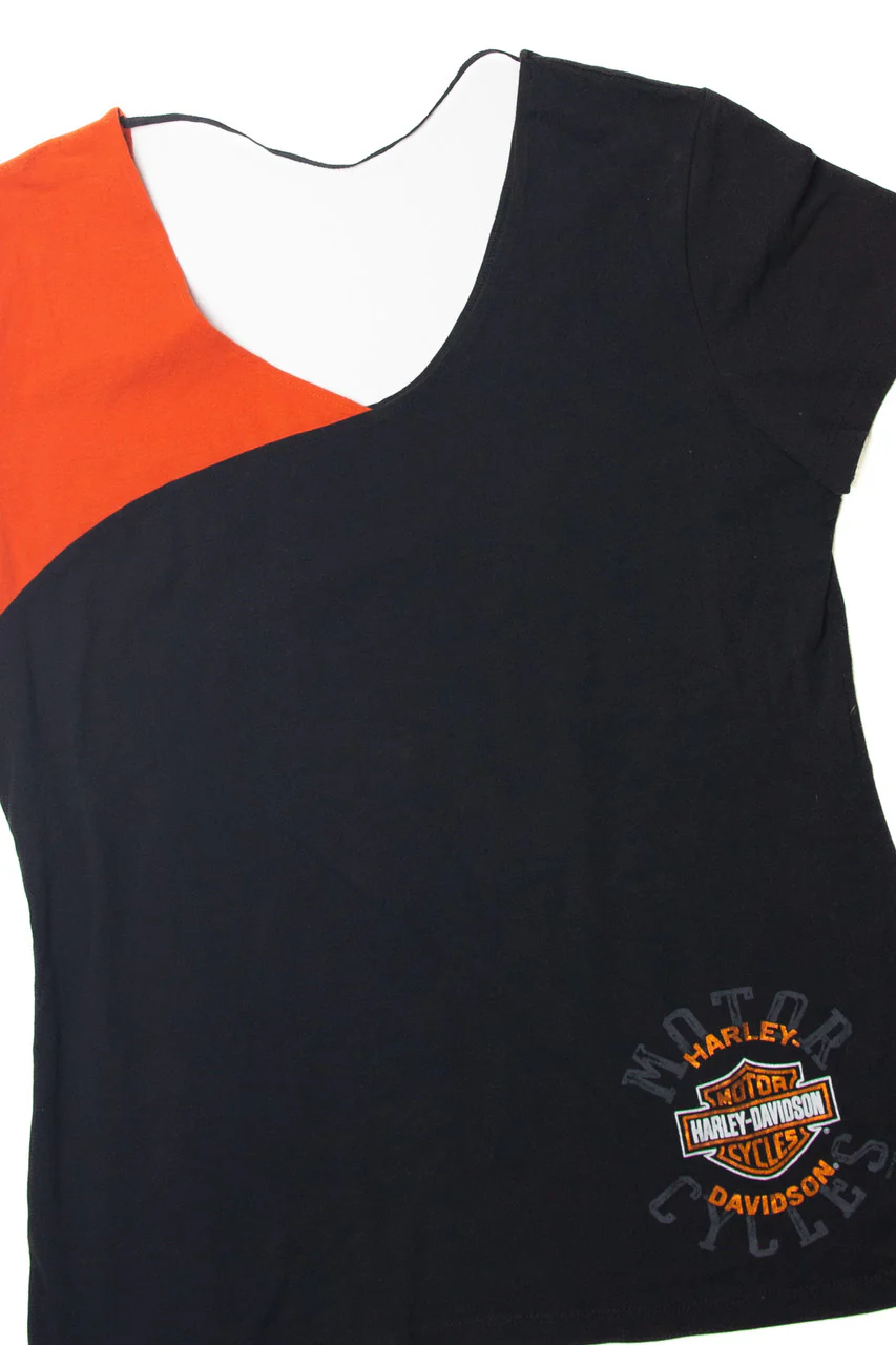 Harley Davidson V Neck Open Back T-Shirt (2010s) - Image 3