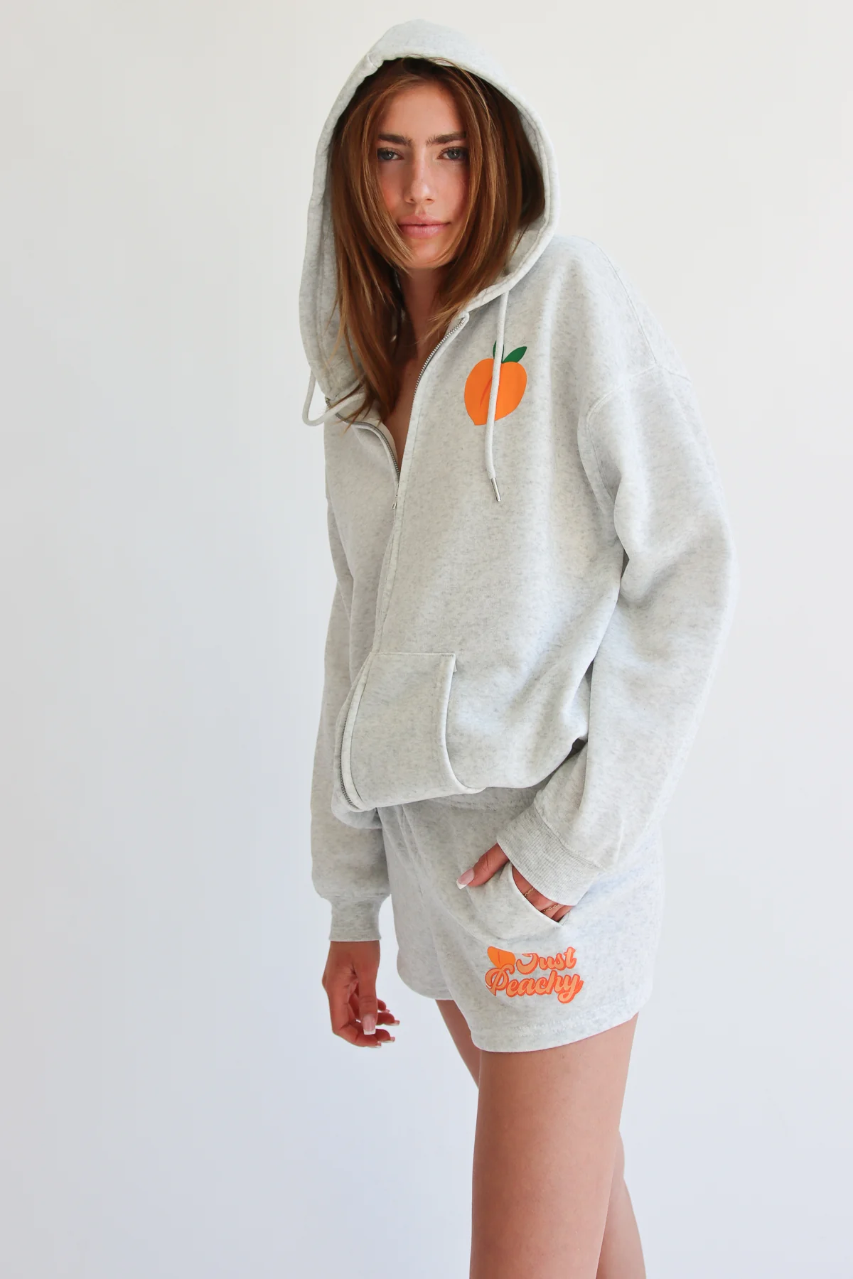 Just Peachy Oversized Zip Up Hoodie - Image 3