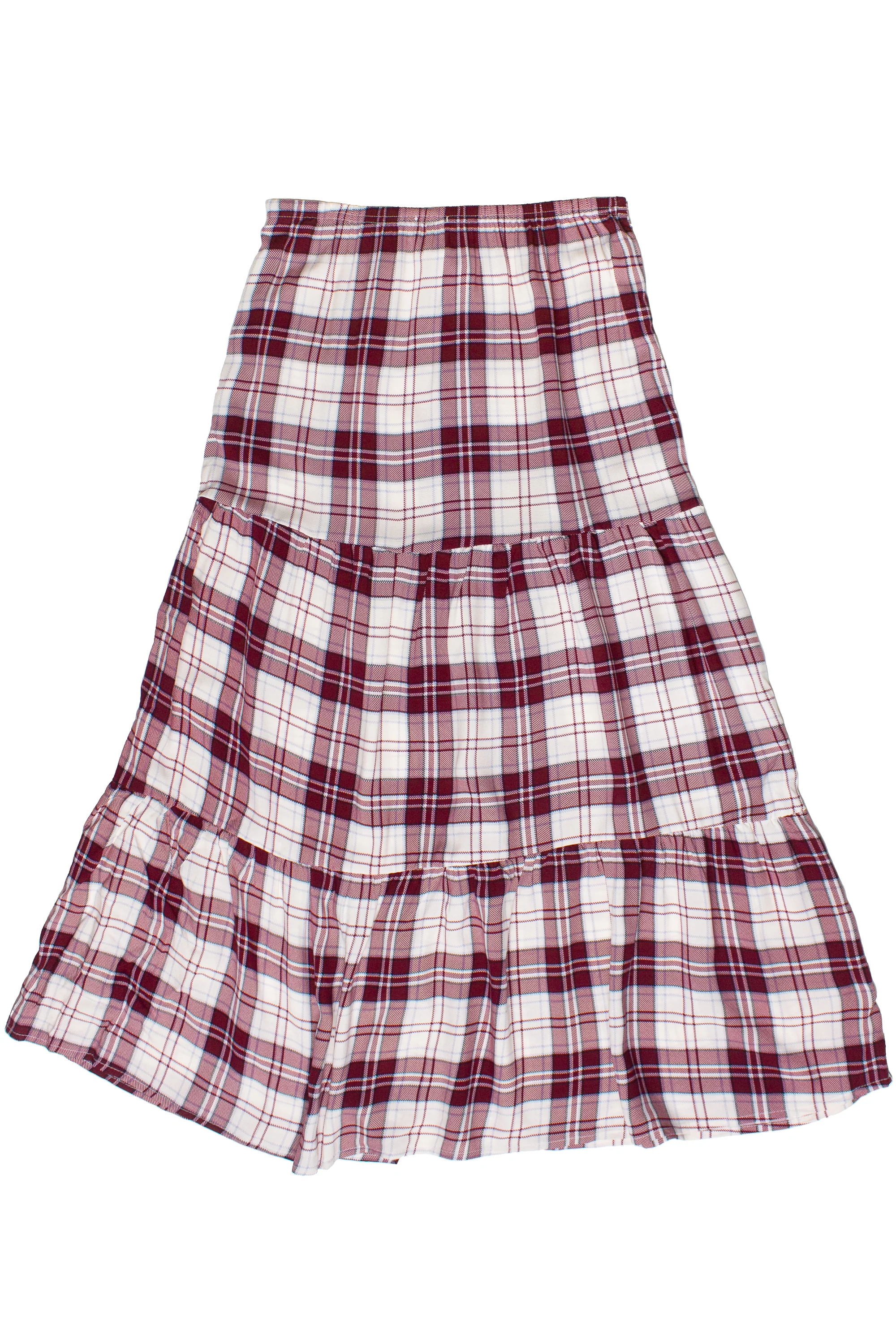 Plaid Tiered Maxi Skirt - Image 14