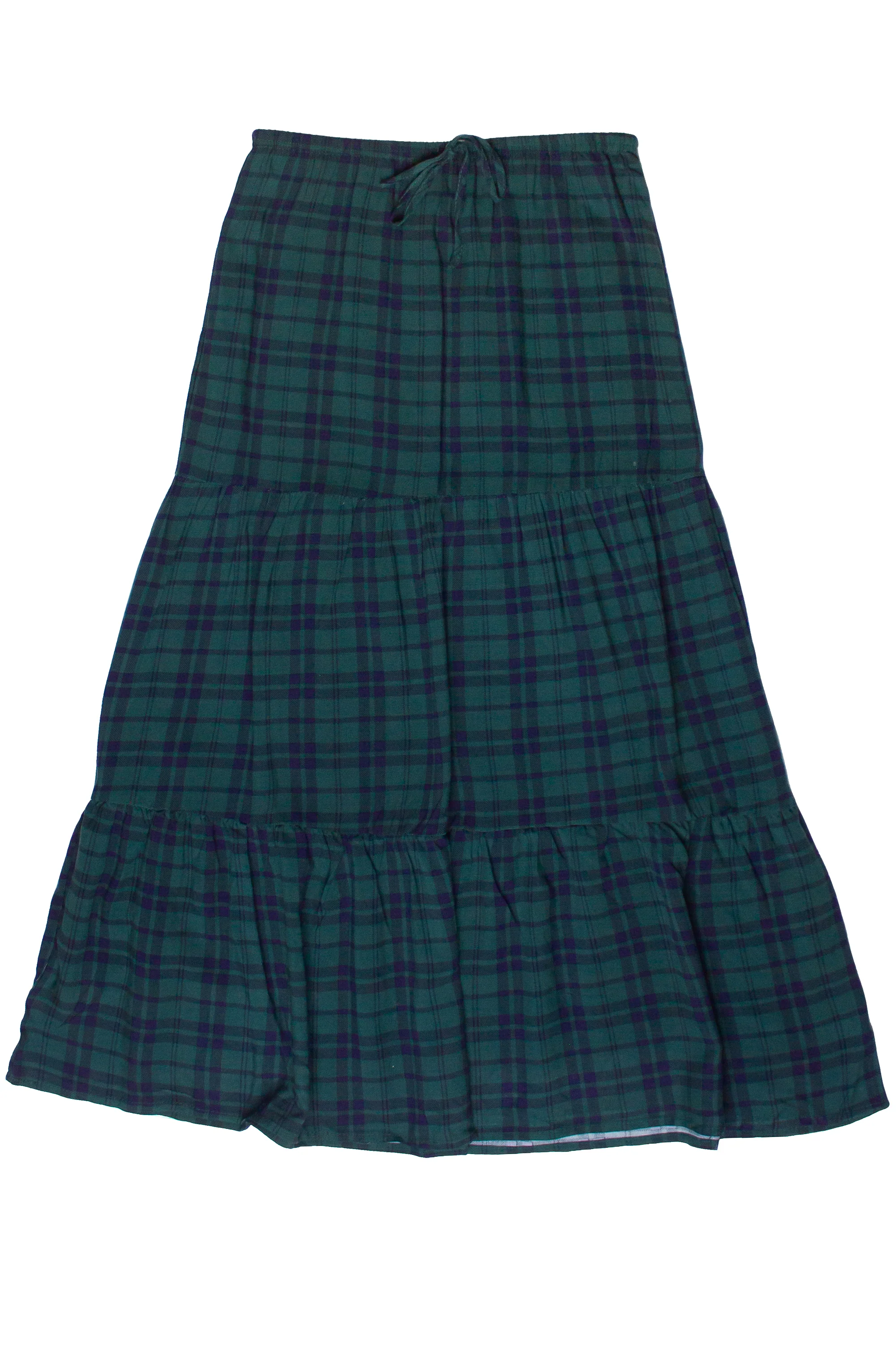 Plaid Tiered Maxi Skirt - Image 15