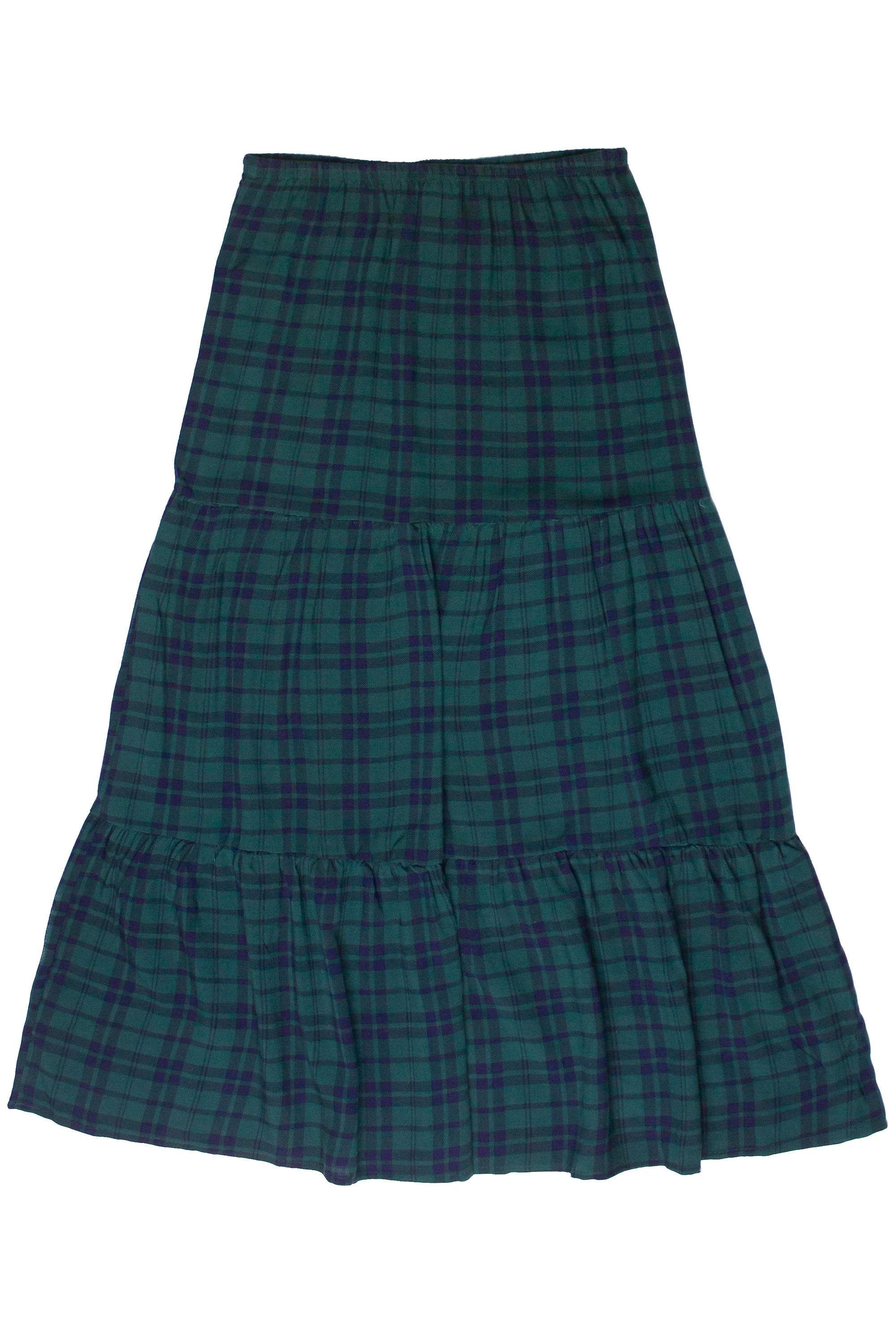 Plaid Tiered Maxi Skirt - Image 17