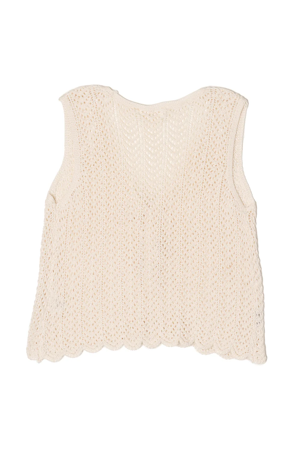 Pointelle Stitch Tie Front Vest Top - Image 7