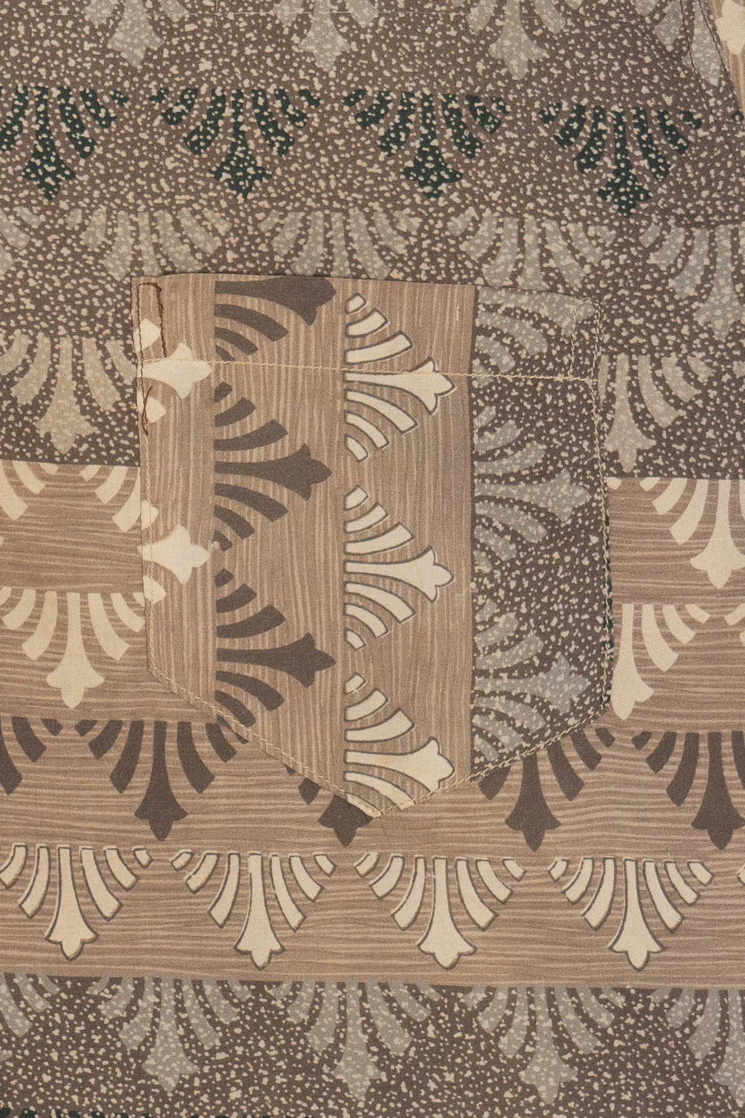 Rare Vintage Hawaiian Long Sleeve Shirt Quarter Loop Button Detail 40/50s - Image 4