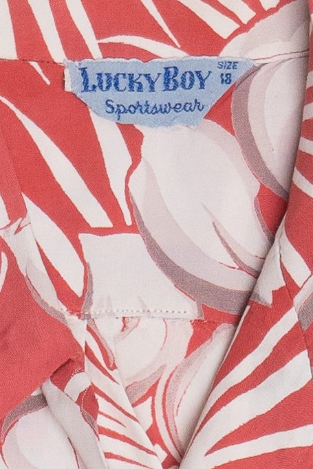 Rare Vintage Hawaiian Shirt With Loop Collar Lucky Boy Sportswear 40/50s - Image 8
