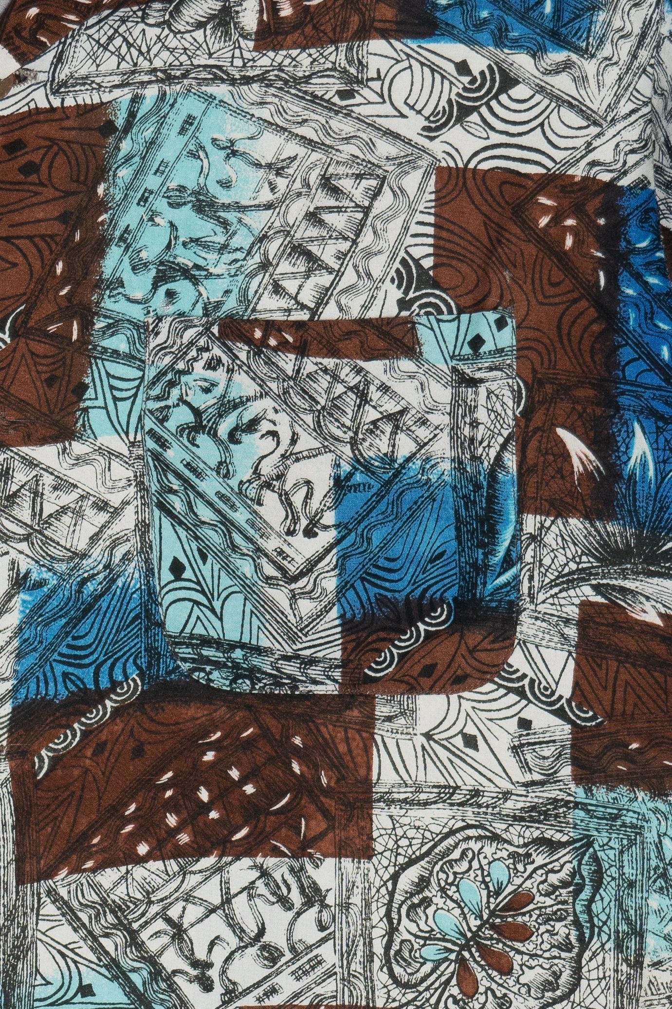 Rare Vintage Hawaiian Shirt With Loop Collar Pilgrim Made And Styled In California 40/50s - Image 3