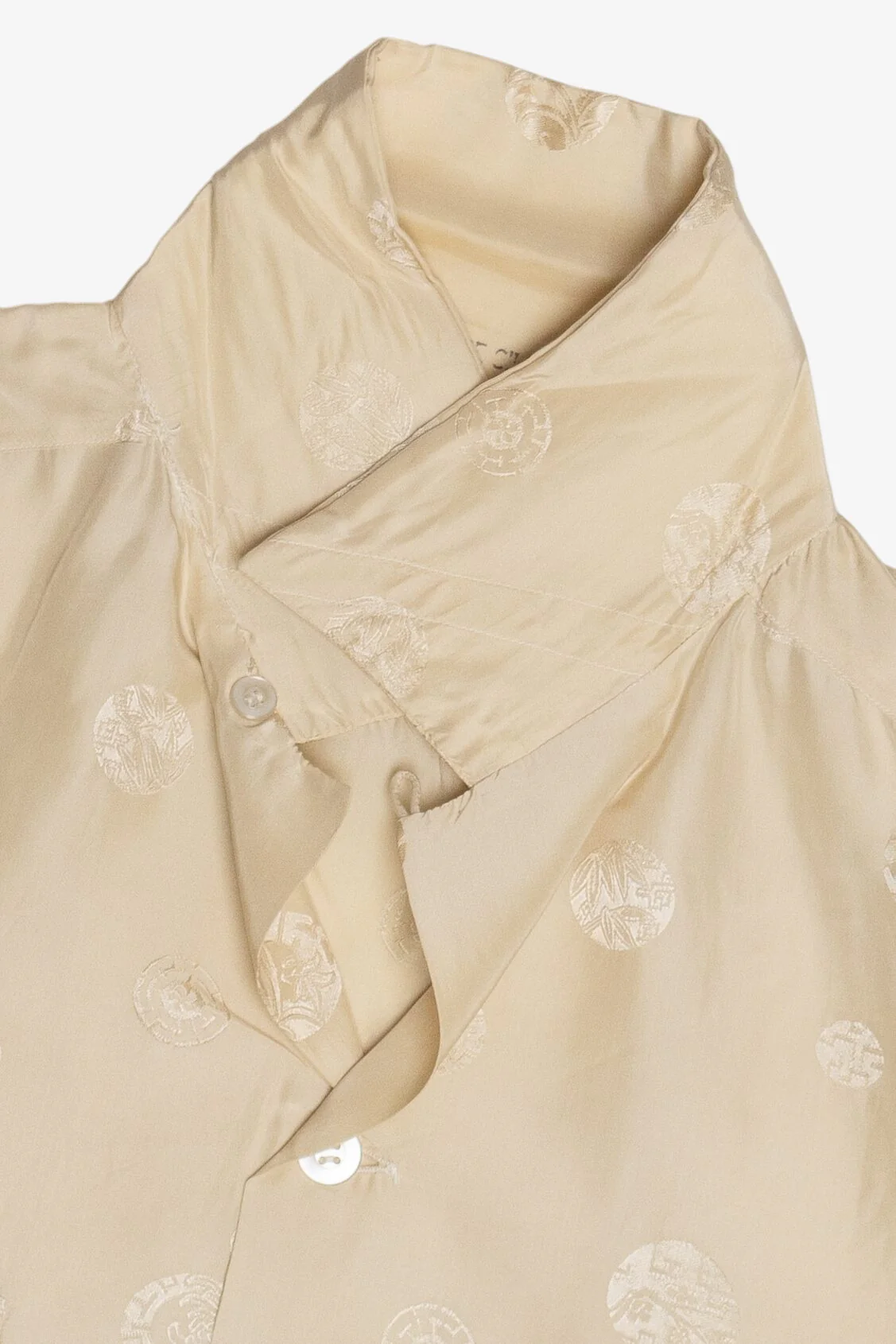 Rare Vintage Hawaiian Shirt With Loop Collar Wah Hing Pure Silk 40/50s - Image 3