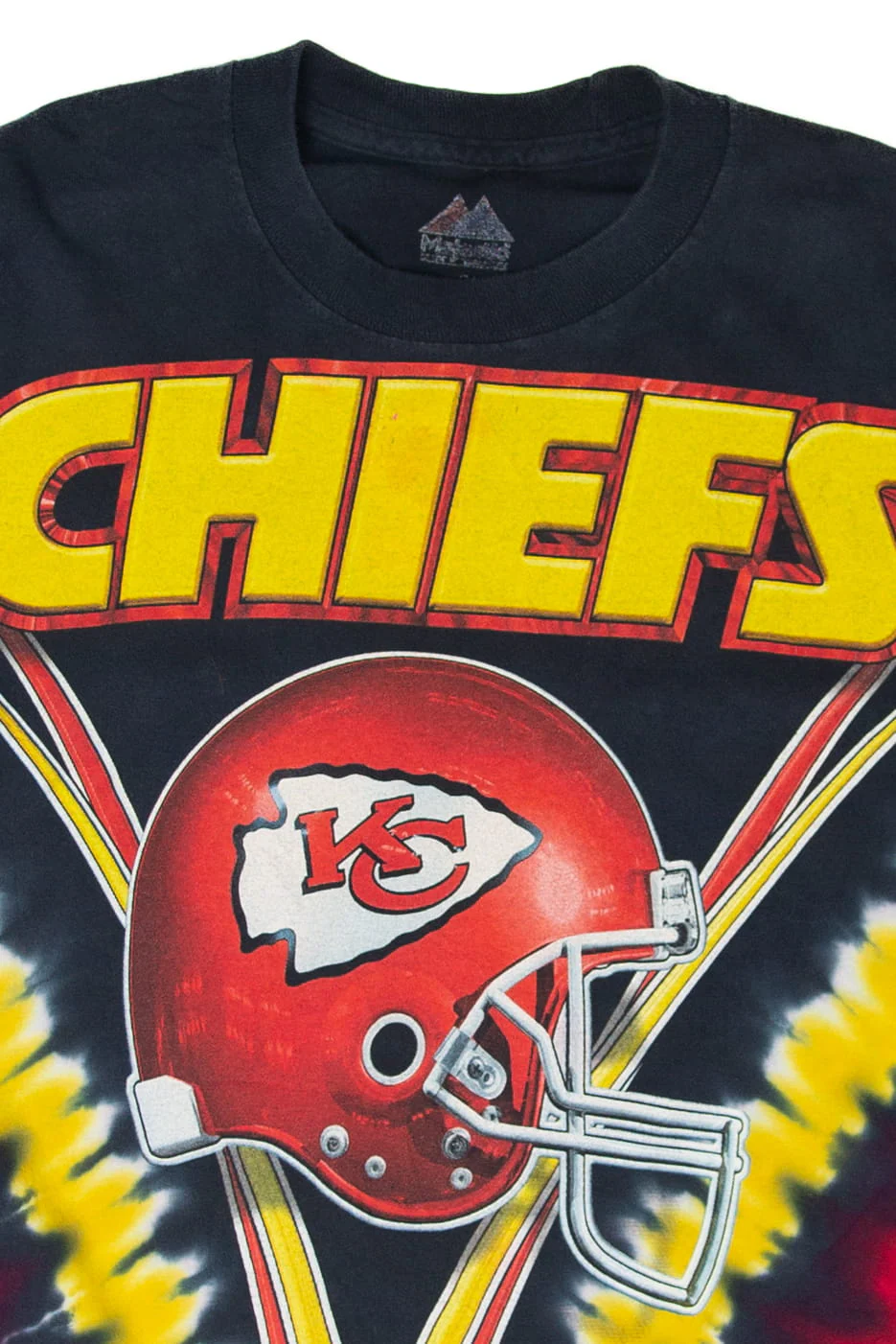 Recycled Tie-Dye Kansas City Chiefs Majestic T-Shirt - Image 3