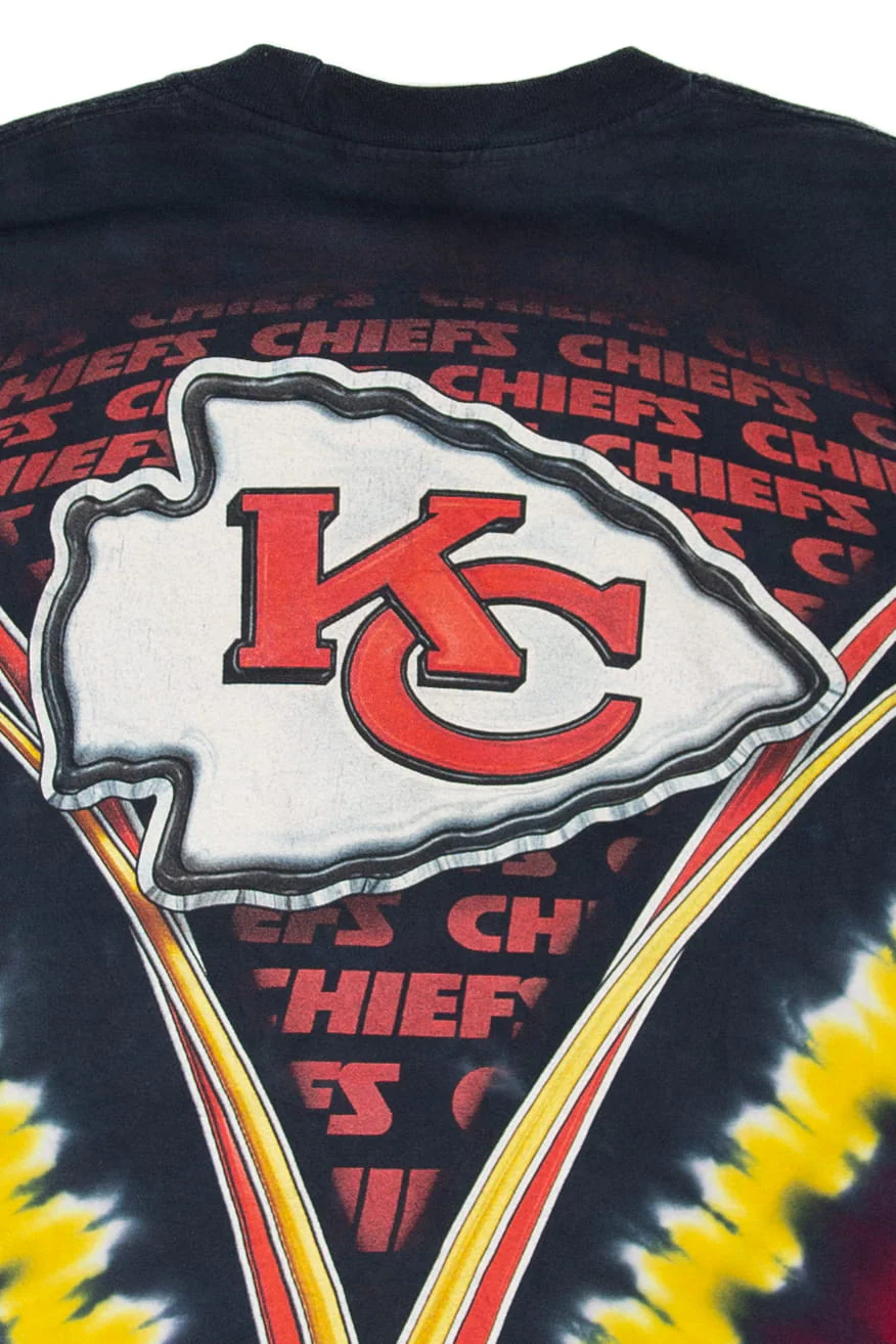 Recycled Tie-Dye Kansas City Chiefs Majestic T-Shirt - Image 4