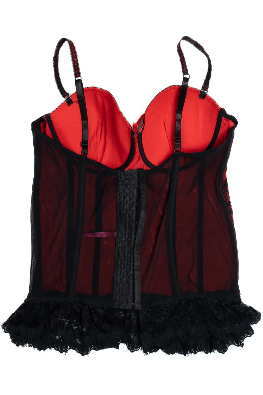 Red lace Seven Til Midnight Corset Bustier Top - Image 3