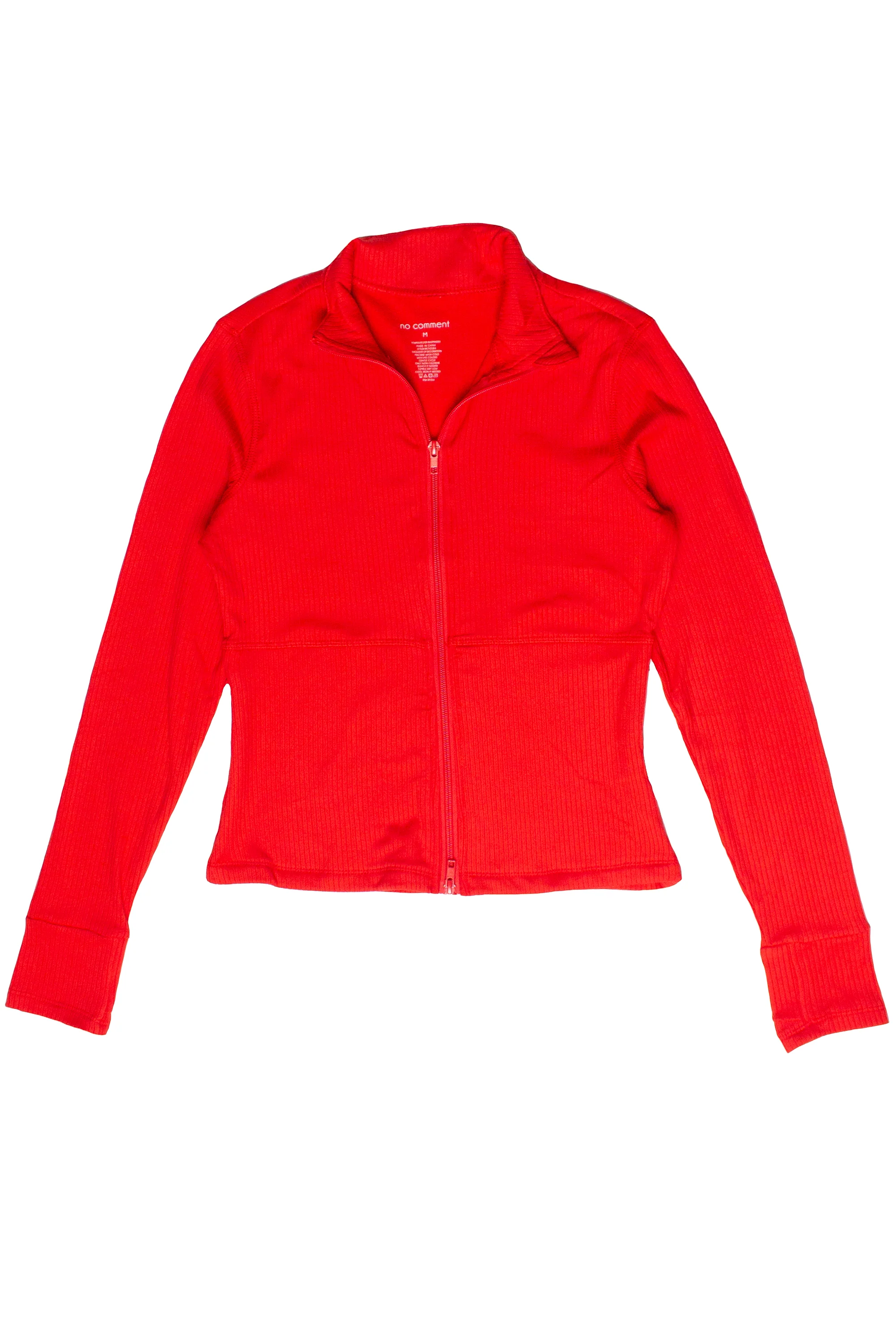 Ribbed Lightweight Fleece Lined Zip Up Top - Image 17