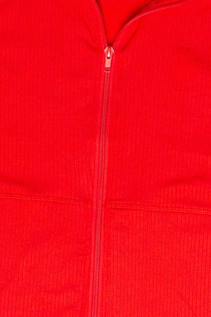Ribbed Lightweight Fleece Lined Zip Up Top - Image 18