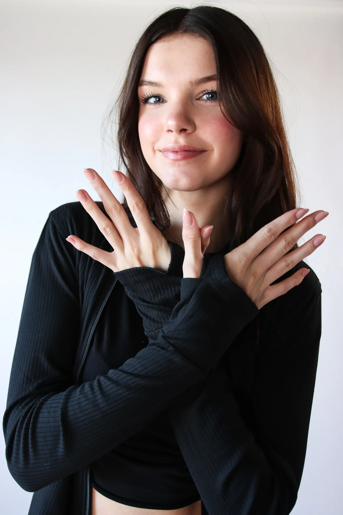 Ribbed Lightweight Fleece Lined Zip Up Top - Image 8