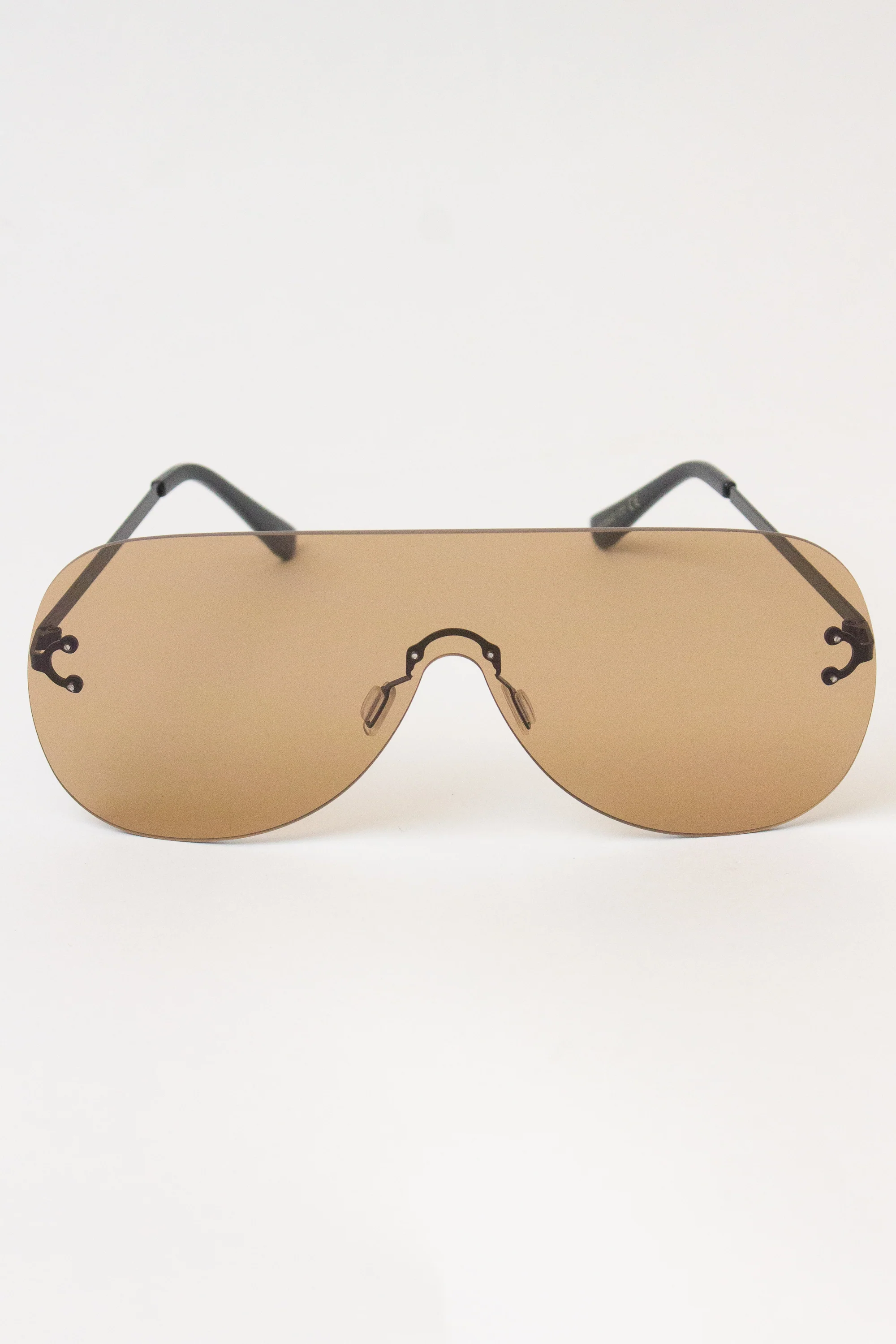 Rimless Aviator Shield Sunglasses - Image 6