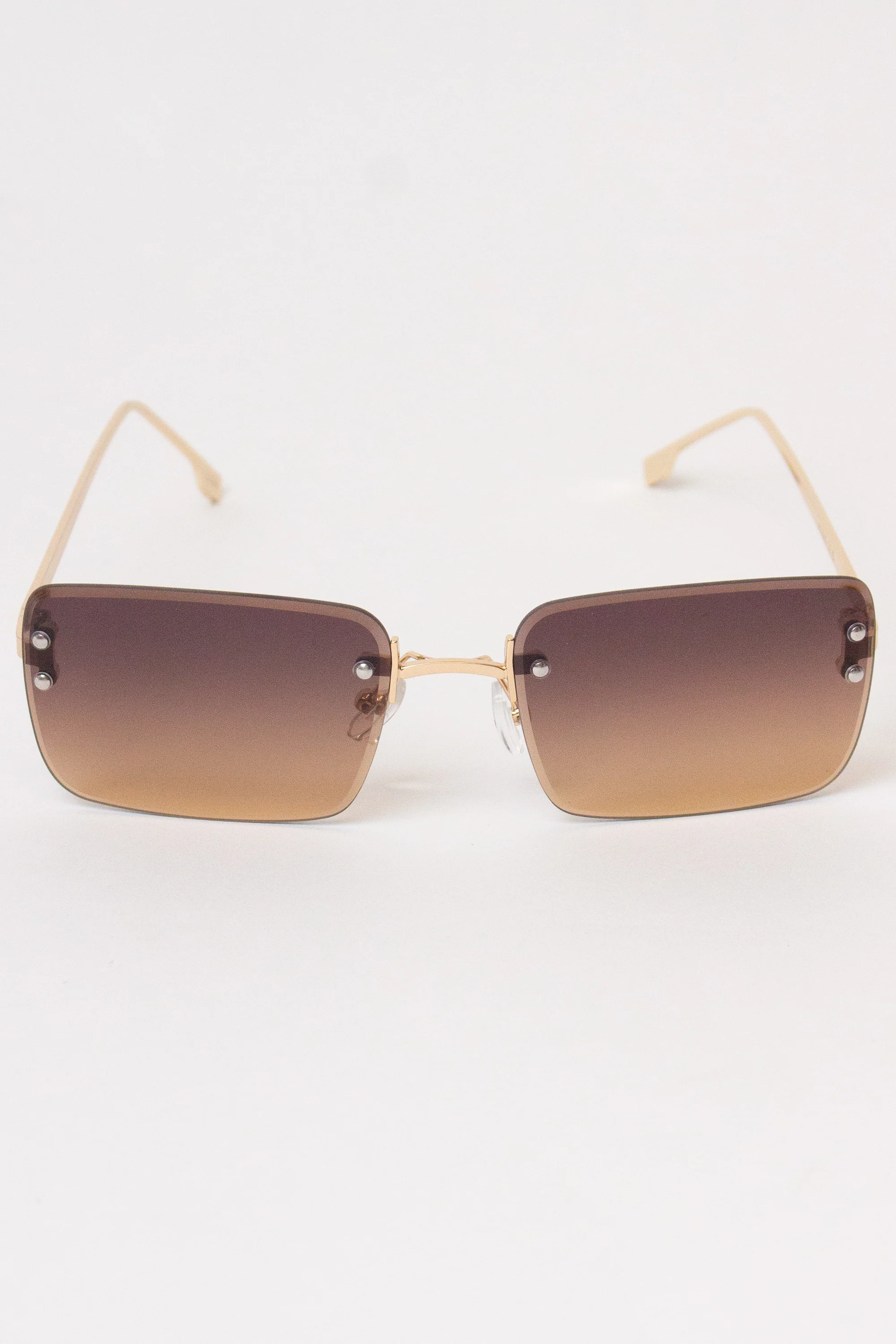 Rimless Rectangle Sunglasses - Image 5