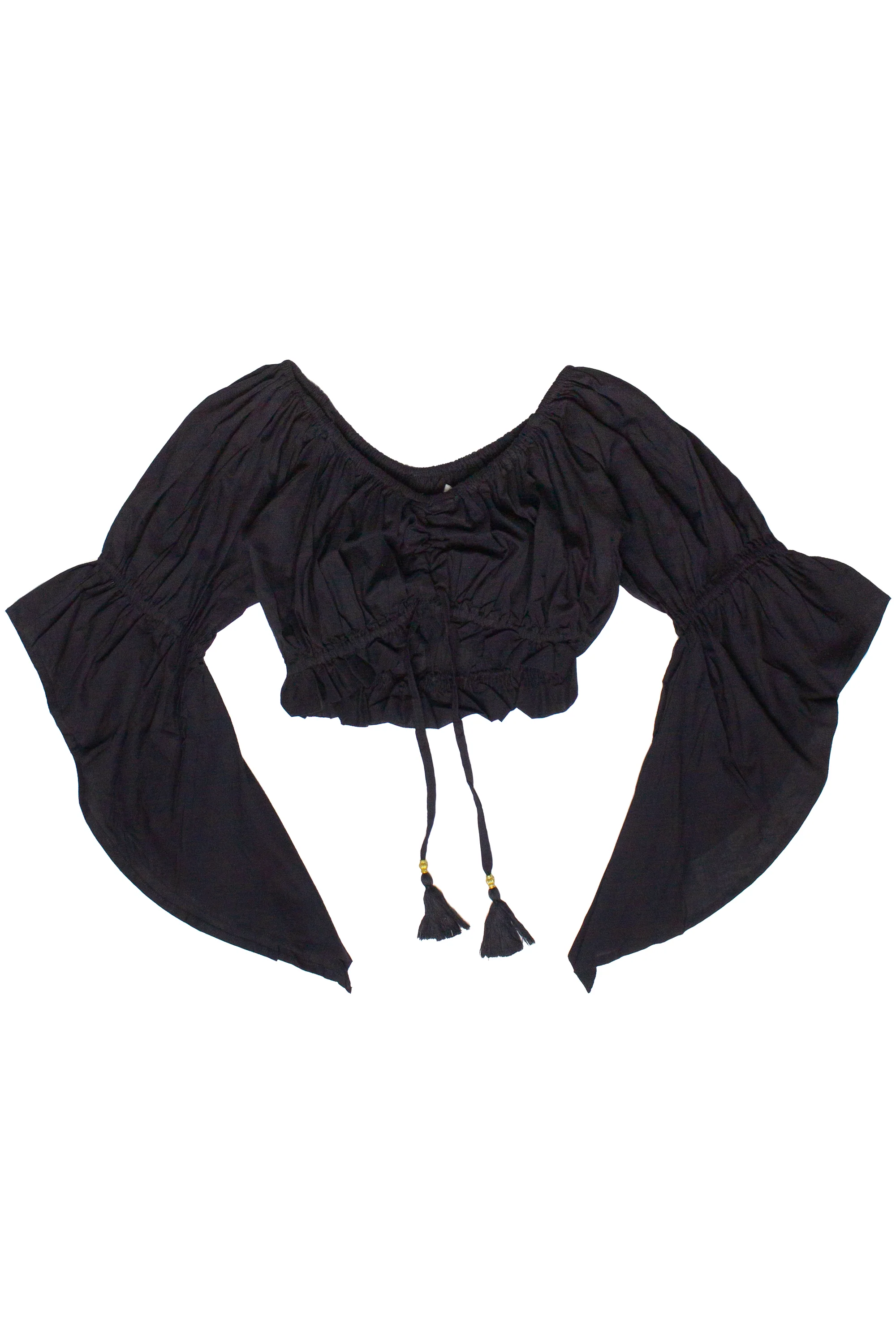 Ruched Front Peasant Crop Top - Image 15