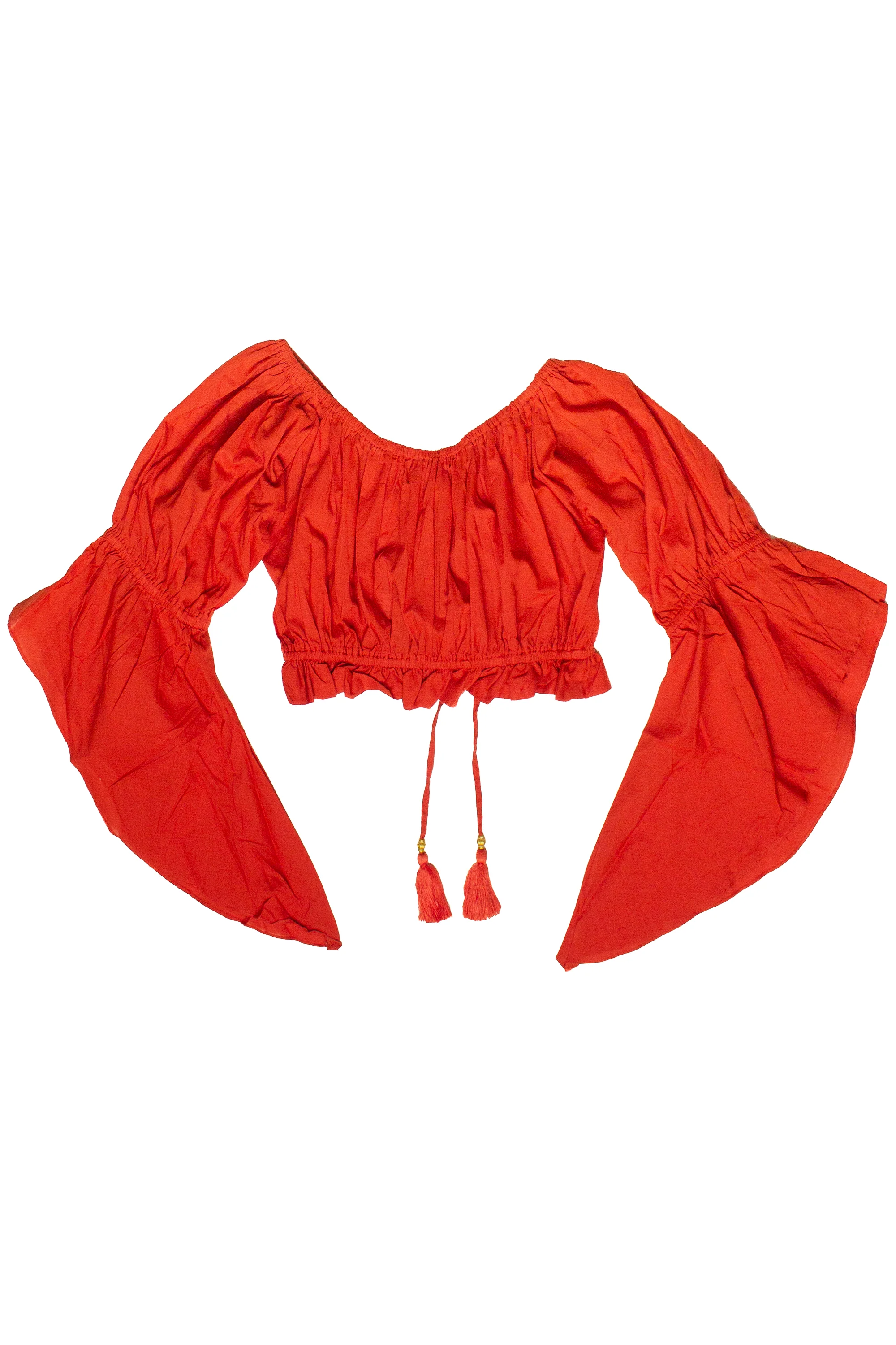 Ruched Front Peasant Crop Top - Image 20