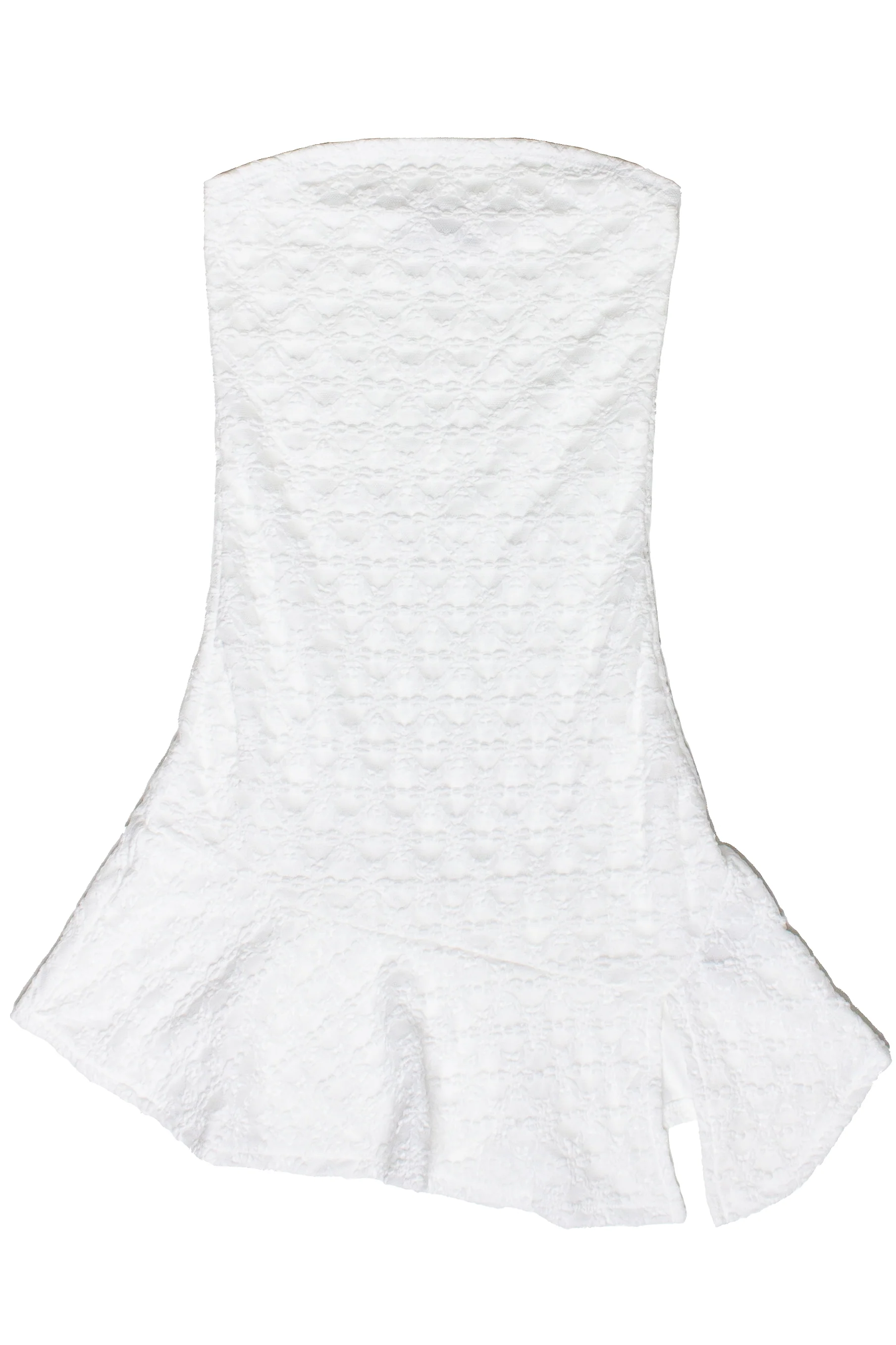 Strapless Split Hem Lace Mini Dress - Image 4