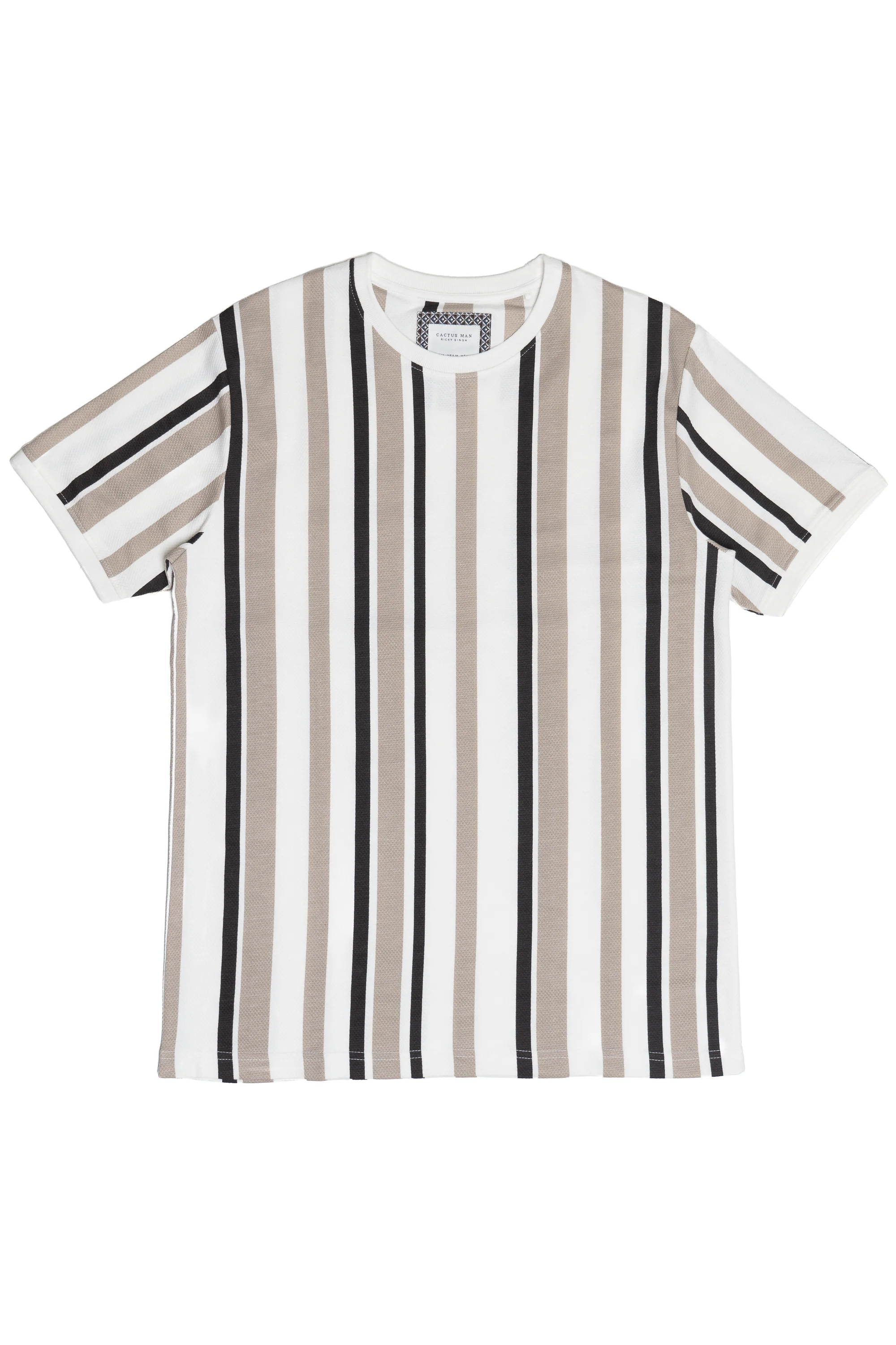 Vertical Striped Textured Tee - Image 4