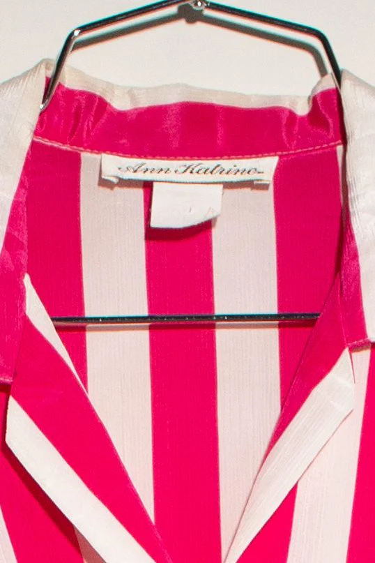 Vintage Ann Katrine Striped Pajama Top (1990s) - Image 3