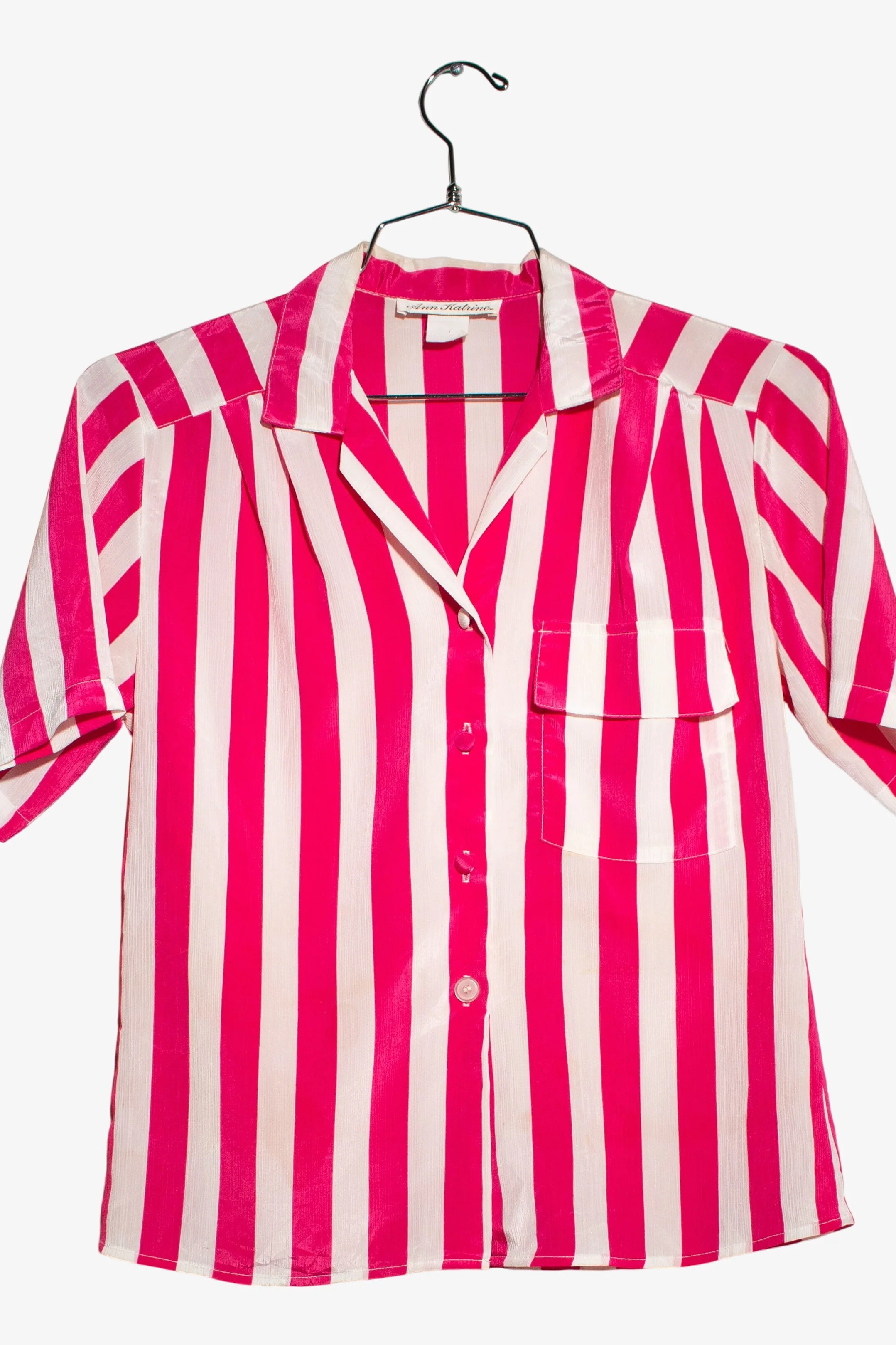 Vintage Ann Katrine Striped Pajama Top (1990s) - Image 4
