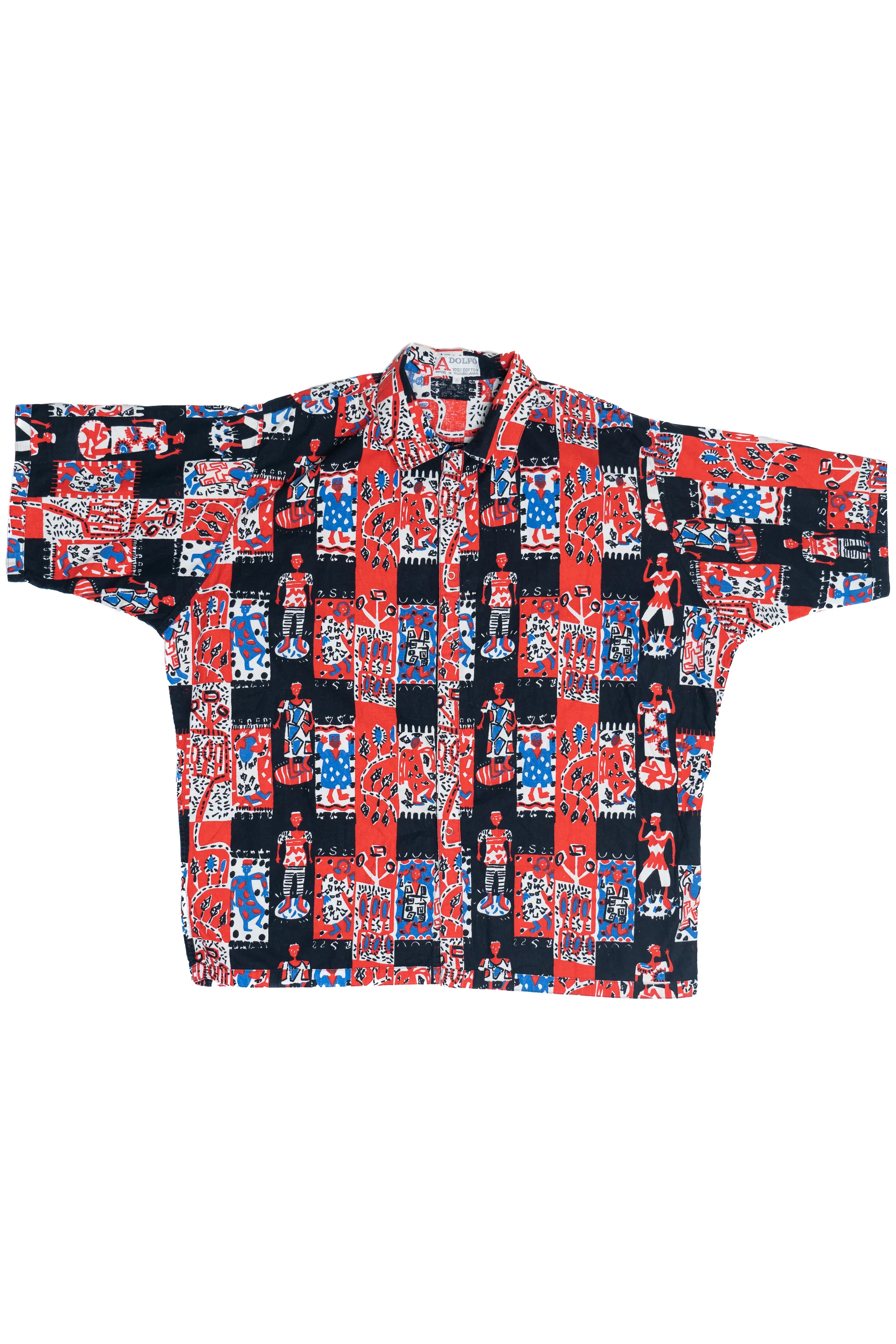 Vintage Dancing People All Over Print Adolfo Button Up Shirt (1980s) - Image 3