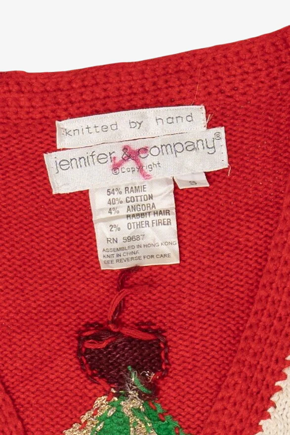 Vintage Hand Knit Carousel Ugly Christmas Sweater (1990s) - Image 5