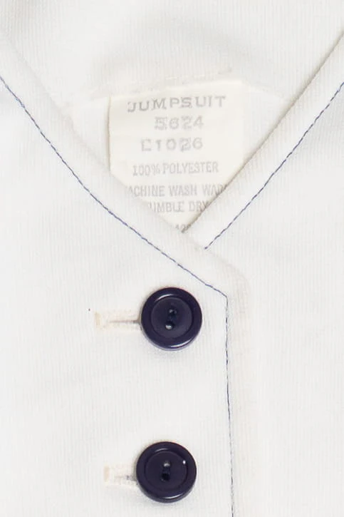 Vintage Hey Sailor! Navy Pinstripe Jumpsuit - Image 4