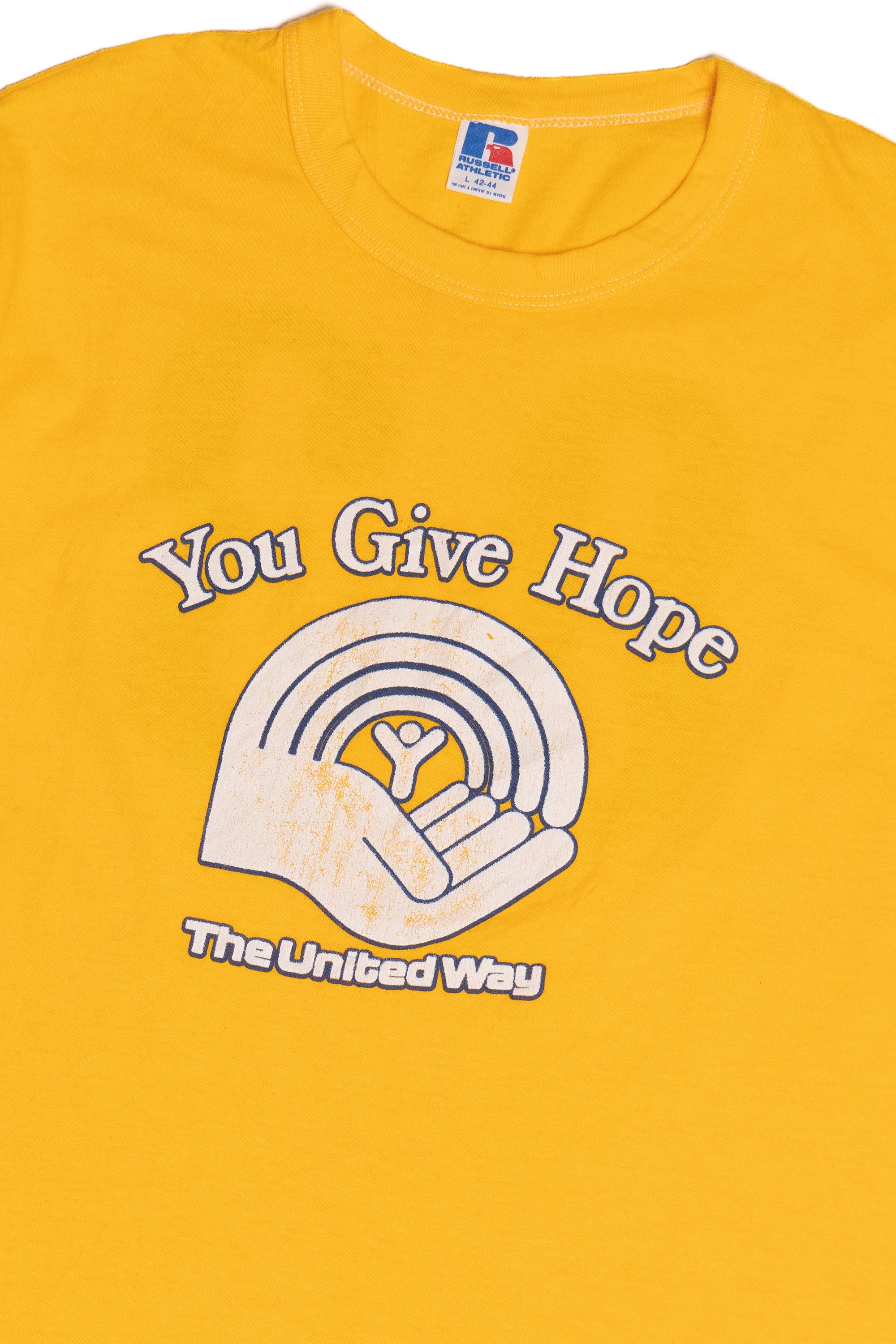 Vintage "You Give Hope" "The United Way" Russell Athletic T-Shirt (1980s) - Image 3